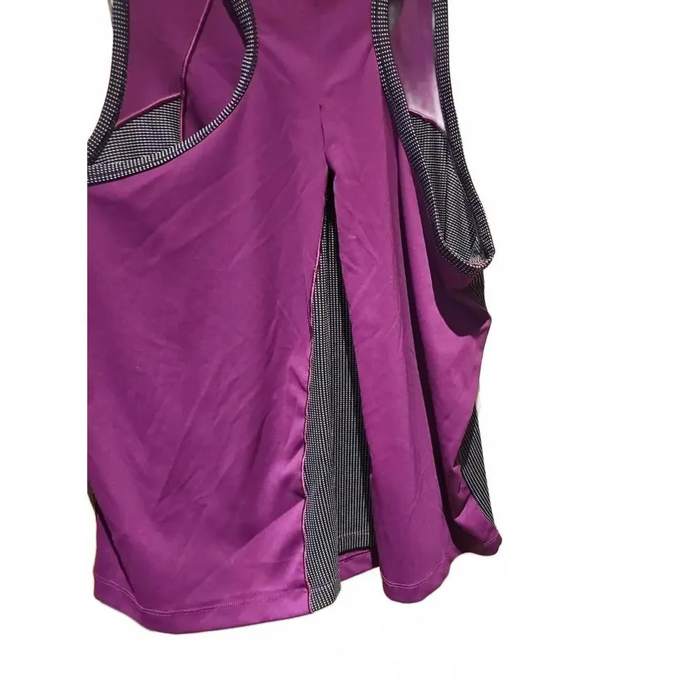 The North Face Flash Dry Purple & Black White Checked Tank  Racer Back  Medium - Picture 5 of 8